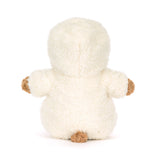 White plush toy with brown paws on a white background
