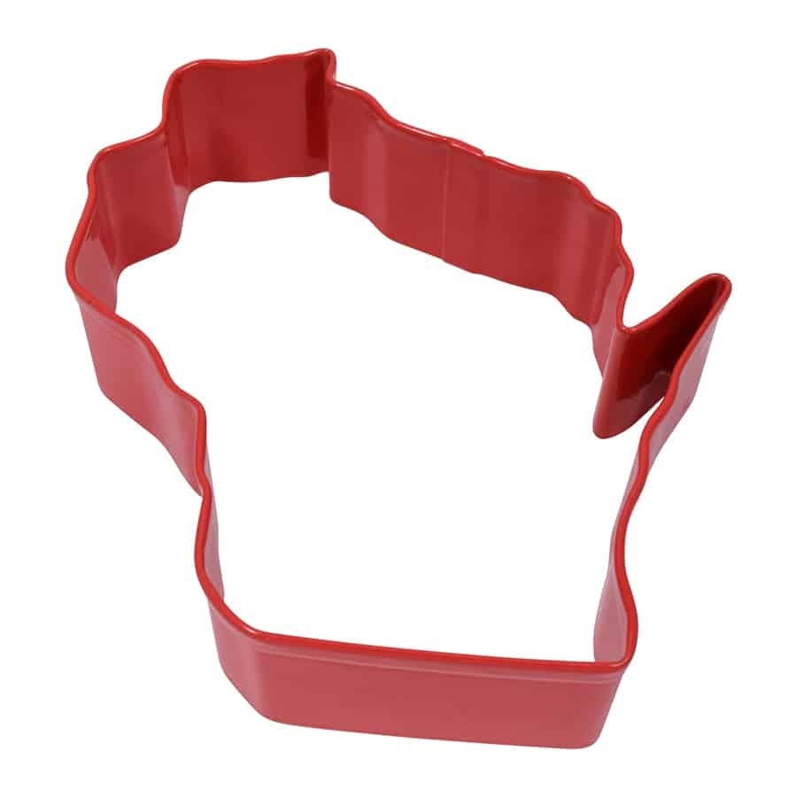 Wisconsin Shaped Cookie Cutter in Red
