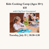 Kids Summer Cooking Camp July 15th - 10:30 - 1:30