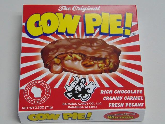 The Original Cow Pie from Baraboo Chocolate Factory in it's package