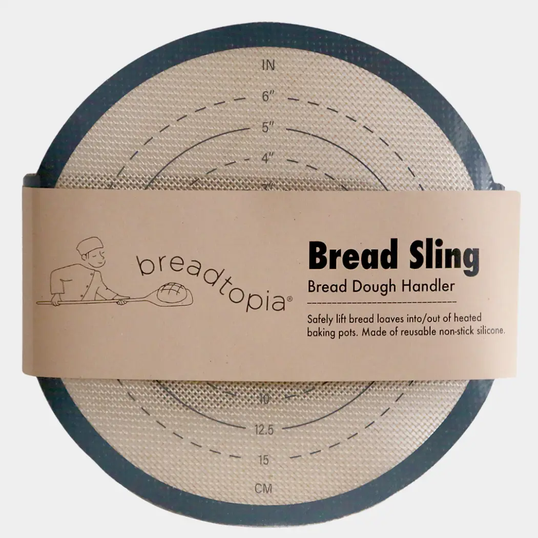 Bread Sling with 'breadtopia' label on a white background