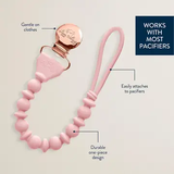 Itzy Ritzy Sweetie Paci Strap/Beaded Pacifier Clip - Pink