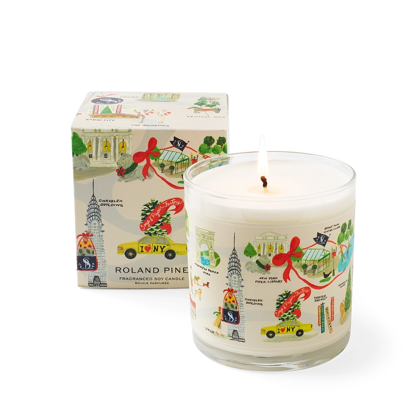 Soap & Paper Factory Holiday in New York Roland Pine Single Wick Glass Soy