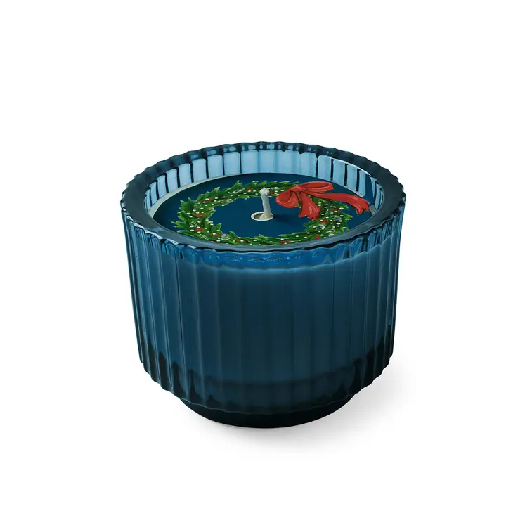 Soap & Paper Factory Home for the Holidays Roland Pine 6oz Blue Single Wick Candle