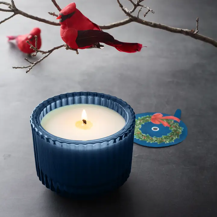 Soap & Paper Factory Home for the Holidays Roland Pine 6oz Blue Single Wick Candle