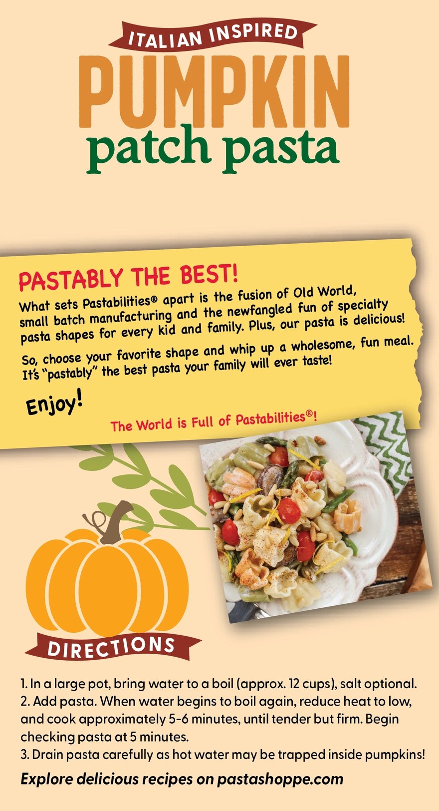 Directions for Pumpkin Patch Pasta