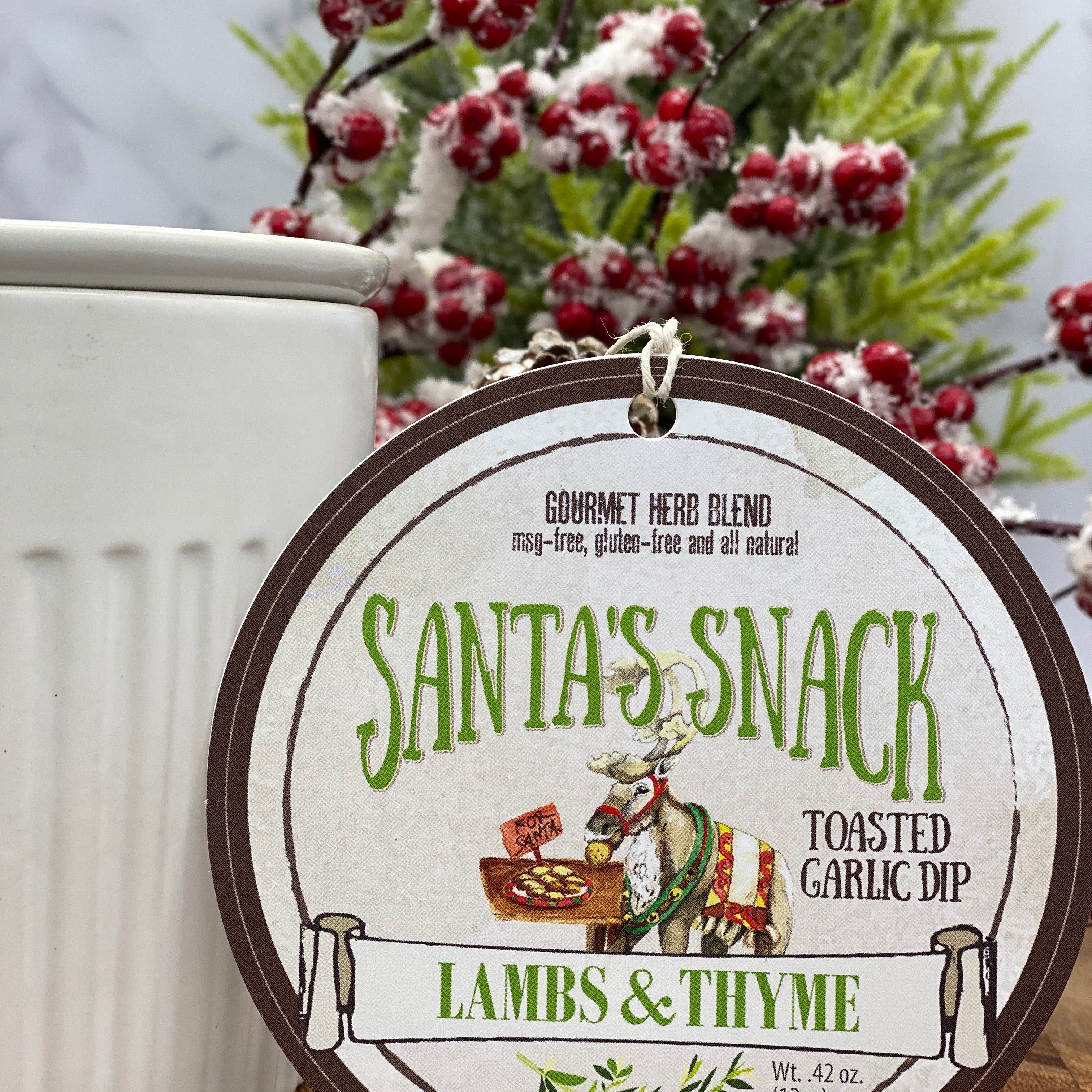 Lambs & Thyme Holiday Dips Santa's Snack